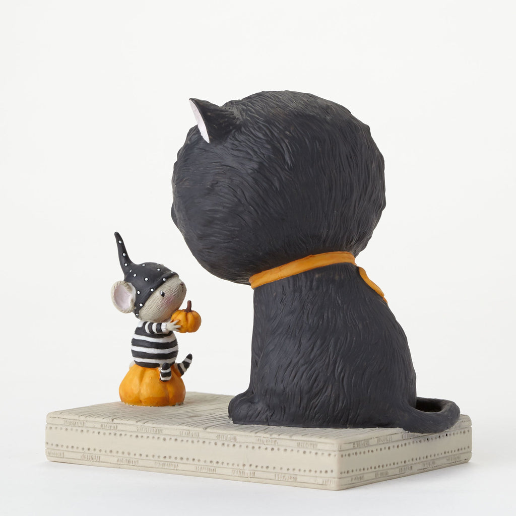 Black Cat & Mouse Halloween Figurine