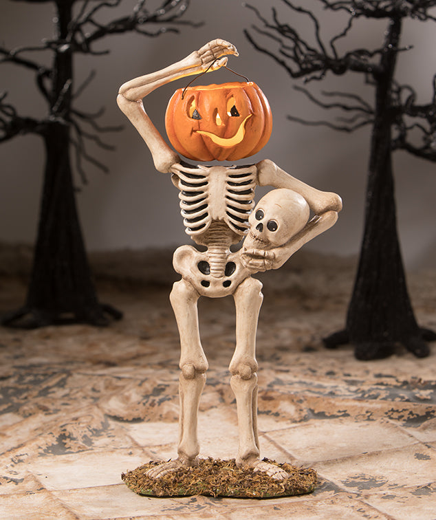 Pumpkin Bucket Head Skelly