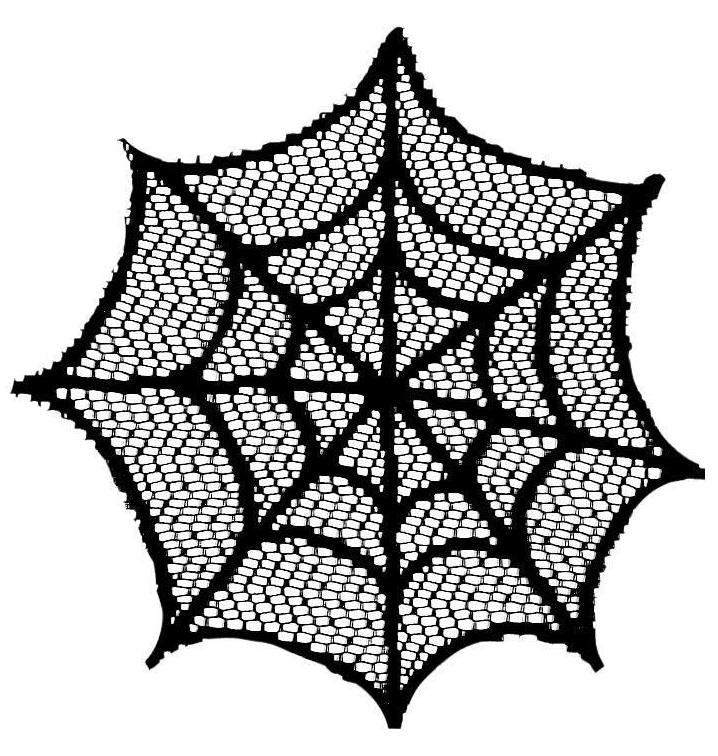 Black Lace Spider Web Doily