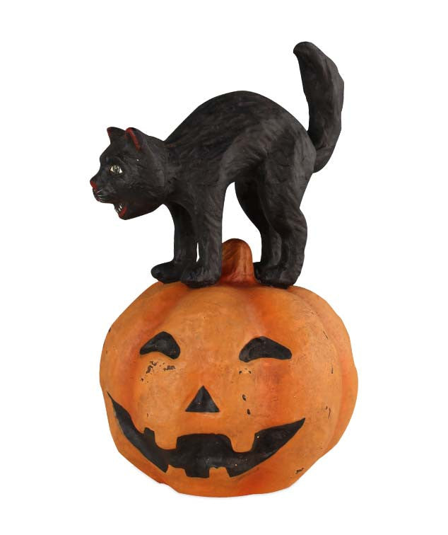 Cat on Pumpkin - Bethany Lowe