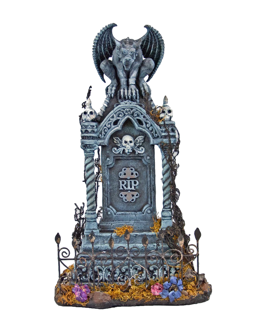 Gargoyle on Tombstone - Tabletop Cemetery Prop