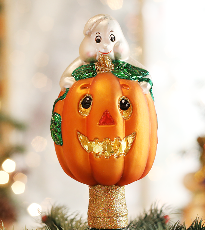 Ghost and Pumpkin Halloween Tree Topper