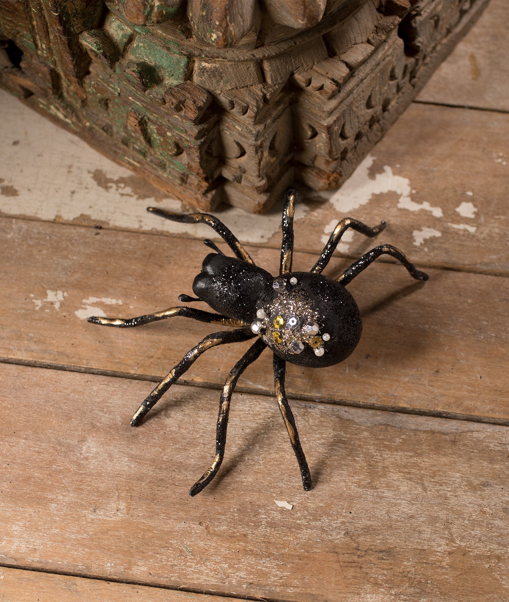 "Glitter and Jeweled Spider, 6"""
