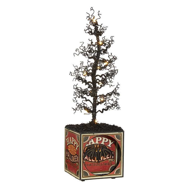 Halloween Box with Lighted Tree