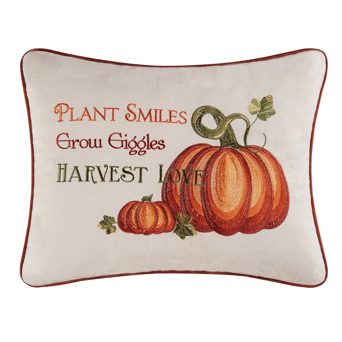 Harvest Love Pumpkin Patch Pillow - Embroidered