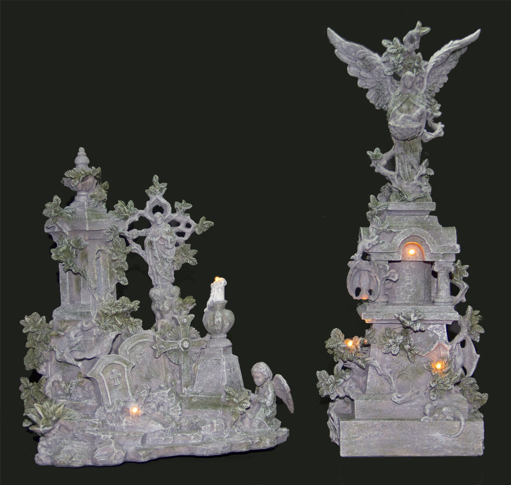 Haunted Cemetery with Lights