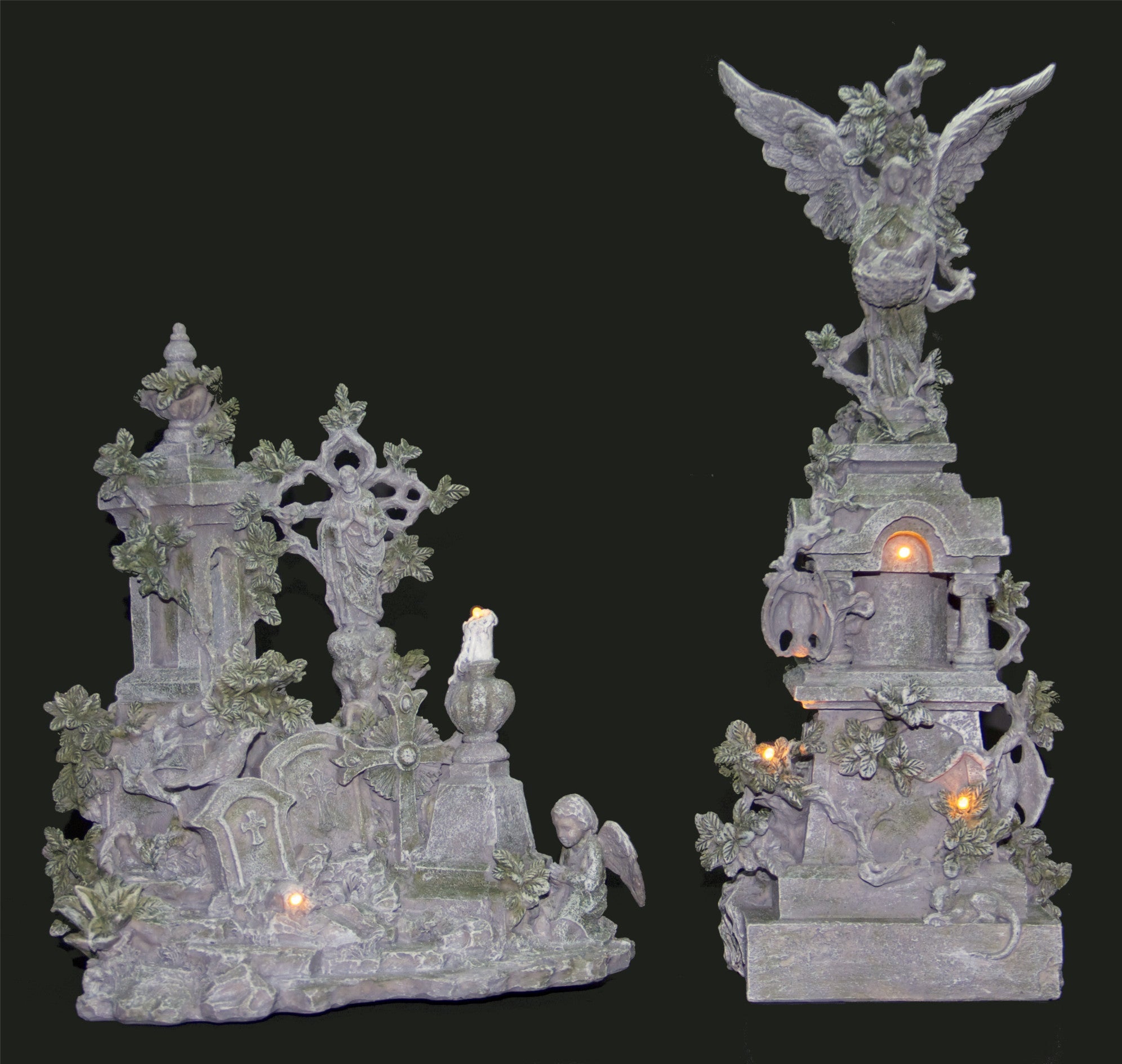 Haunted Cemetery with Lights