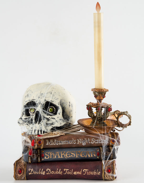 Katherine's Collection Lady MacDeath Bookstack with Skull