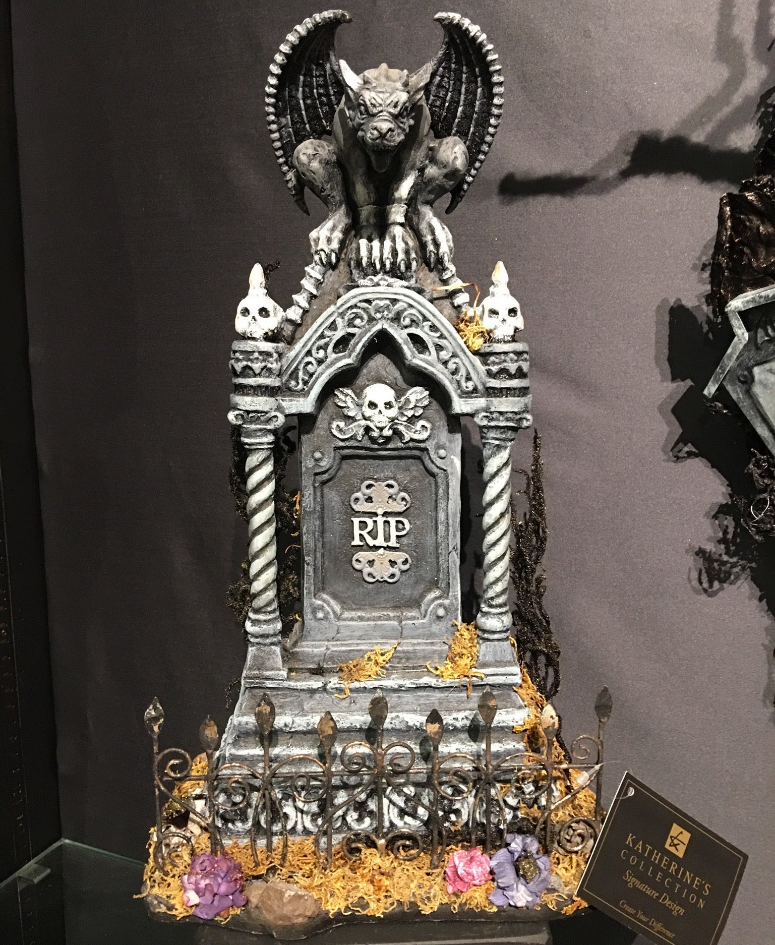 Gargoyle on Tombstone - Tabletop Cemetery Prop