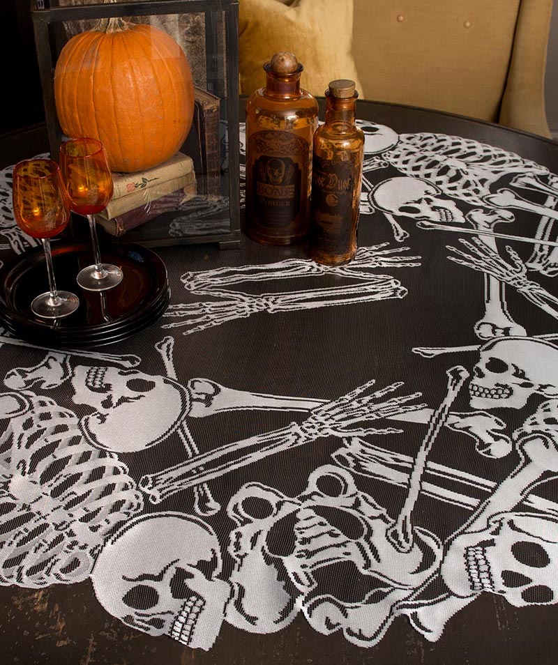 Lace and Bones Round Table Topper