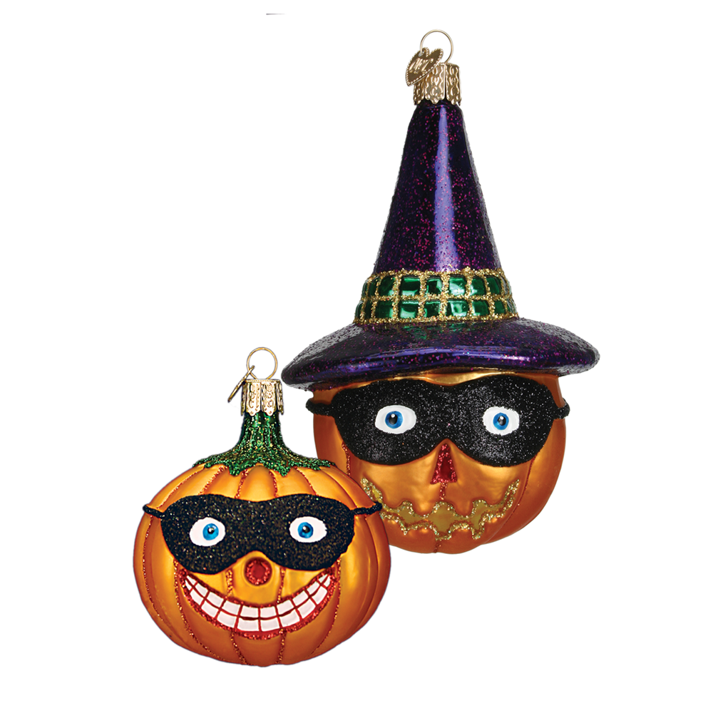 Masked Jack O' Lantern Ornaments