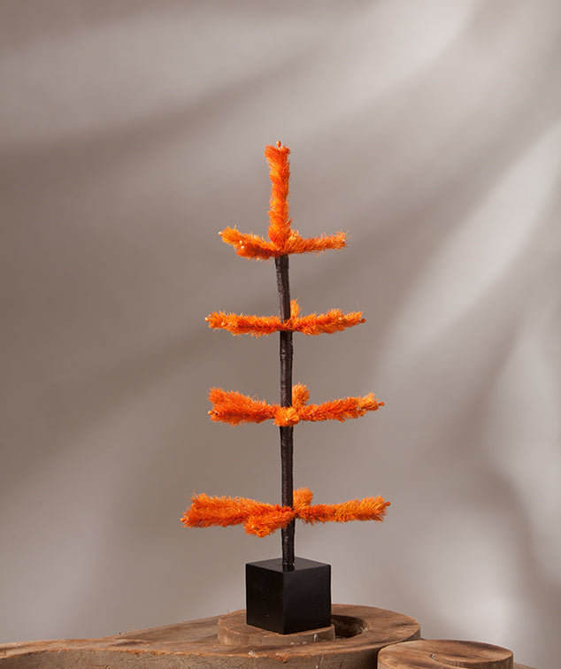 "Orange Halloween Tabletop Tree, 19"""