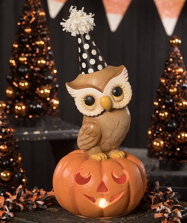 Party Owl on Pumpkin