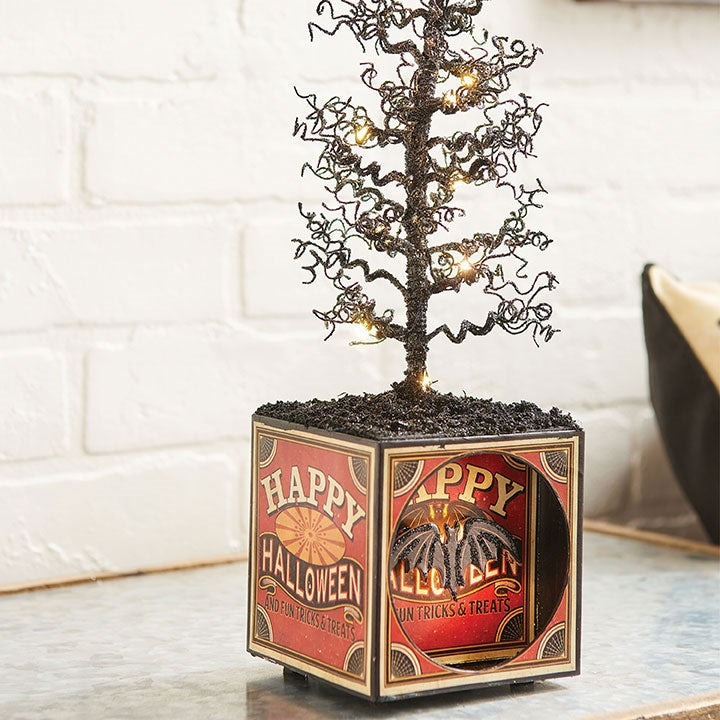 Halloween Box with Lighted Tree